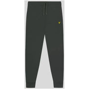 Lyle & Scott Pantalon de jogging pour homme en coton gris foncé avec poches avant et logo oiseau jaune sur la cuisse gauche