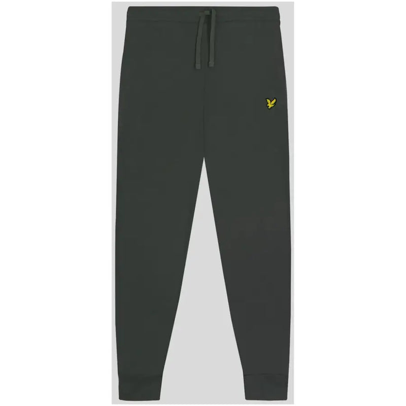 Lyle & Scott Pantalon de jogging pour homme en coton gris foncé avec poches avant et logo oiseau jaune sur la cuisse gauche