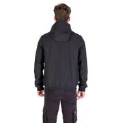 Lyle & Scott Veste softshell noire pour homme, à capuche et coutures discrètes, vue de face