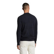 Pull en laine Lyle and Scott pour homme, noir, à maille fine, vue de face