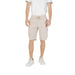 Man wearing beige cargo shorts displayed on Men’s Black Cargo Shorts product page