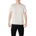 Man showcasing Antony Morato Men’s White Round Neck Cotton T-Shirt with black cargo pants