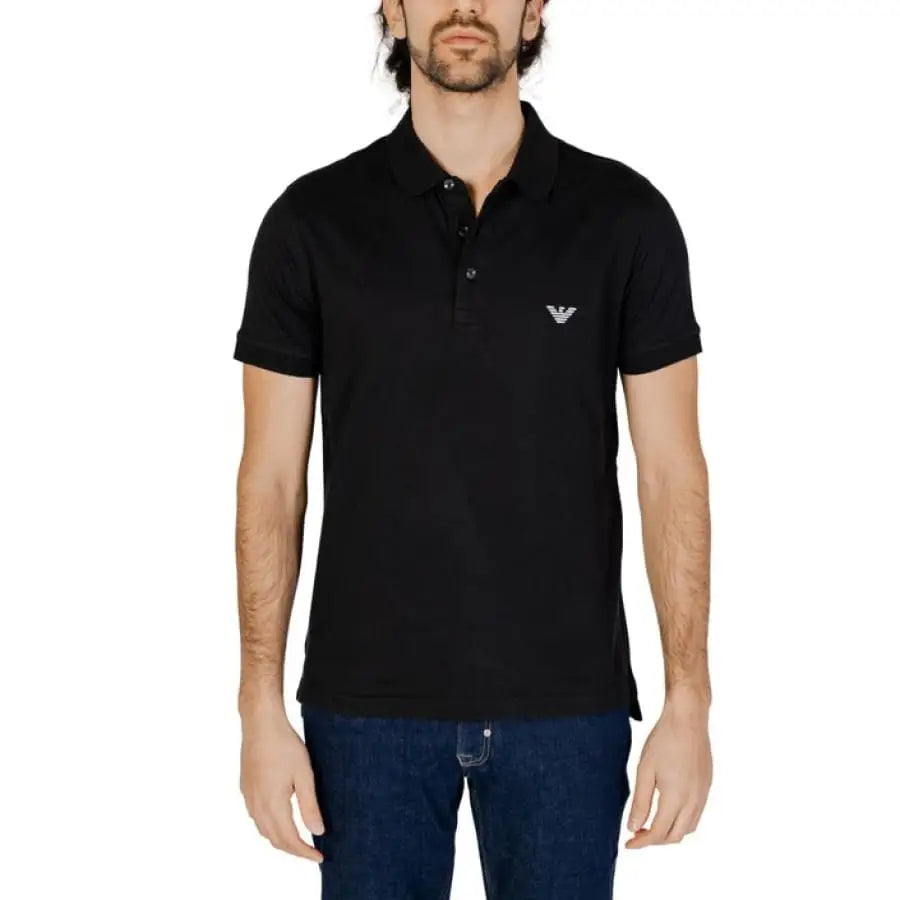 
                      
                        Emporio Armani men’s polo shirt showcased in Armani Underwear collection.
                      
                    