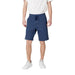 Man modeling blue drawstring shorts from Replay Beige Mens Shorts with Laces and Pockets