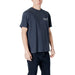 Man wearing dark blue T-shirt and jeans showcasing Mens Blue and Gray T-Shirts and Dark Jeans