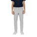 Man wearing gray pants featuring Jeckerson Mens Blue Cotton Trousers style