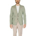 Antony Morato men blazer featuring a man in a green jacket and tan pants.