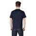 Man wearing Ea7 Men Blue Slip On Round Neck Cotton T Shirt with navy t-shirt and jeans