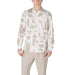 Man in patterned long-sleeve shirt and khaki pants wearing Antony Morato Blue Hooded Shirt
