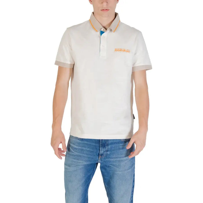 Man wearing a short-sleeved Burgundy Red Polo Shirt and jeans in Assorted Polo Shirts collection