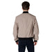 Man showcasing a stylish Beige Bomber Jacket in tan color