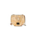 Map-patterned Tan Leather Shoulder Bag with Chain Strap for stylish carrying