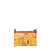 Brown leather shoulder bag featuring a map pattern design for stylish use
