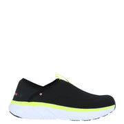 Mares men black slip-on sneaker with neon yellow accents and white midsole for sporty everyday style