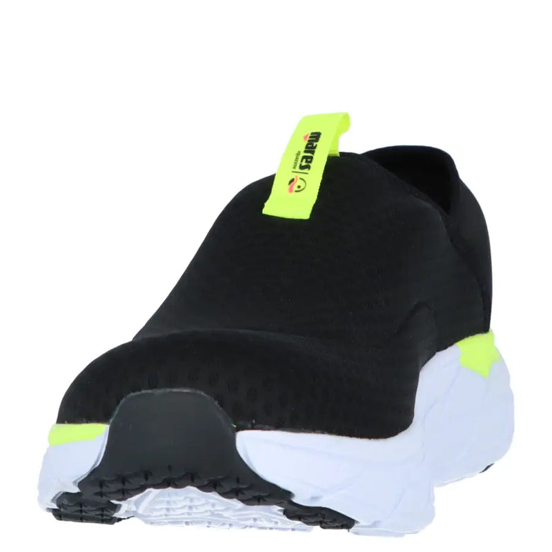 Mares men black slip-on sneaker with neon yellow accents and white midsole for sporty everyday style