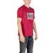 Maroon T-shirt featuring a Norwegian flag graphic for national pride and stylish wear