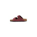 Maroon two-strap sandal from Birkenstock Women’s Leather Slippers in Brown
