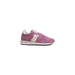 Mauve and white Saucony Women’s Fuchsia Leather Sneakers displayed on a neutral background