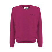 A magenta alpaca knitwear round neck sweater for men by Mc2 Saint Barth in fuchsia color