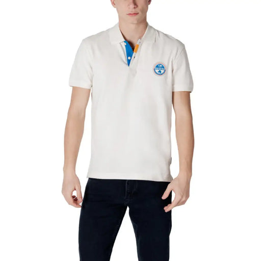 Men’s white cotton polo shirt from Napapijri for Spring Summer collection