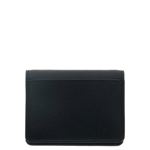 Portefeuille femme Michael Kors en cuir texturé noir, coutures précises et boutons de poche, 10,5 x 8 x 3 cm