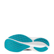 Teal and white running shoe with textured sole design, likely nike air zoom model.