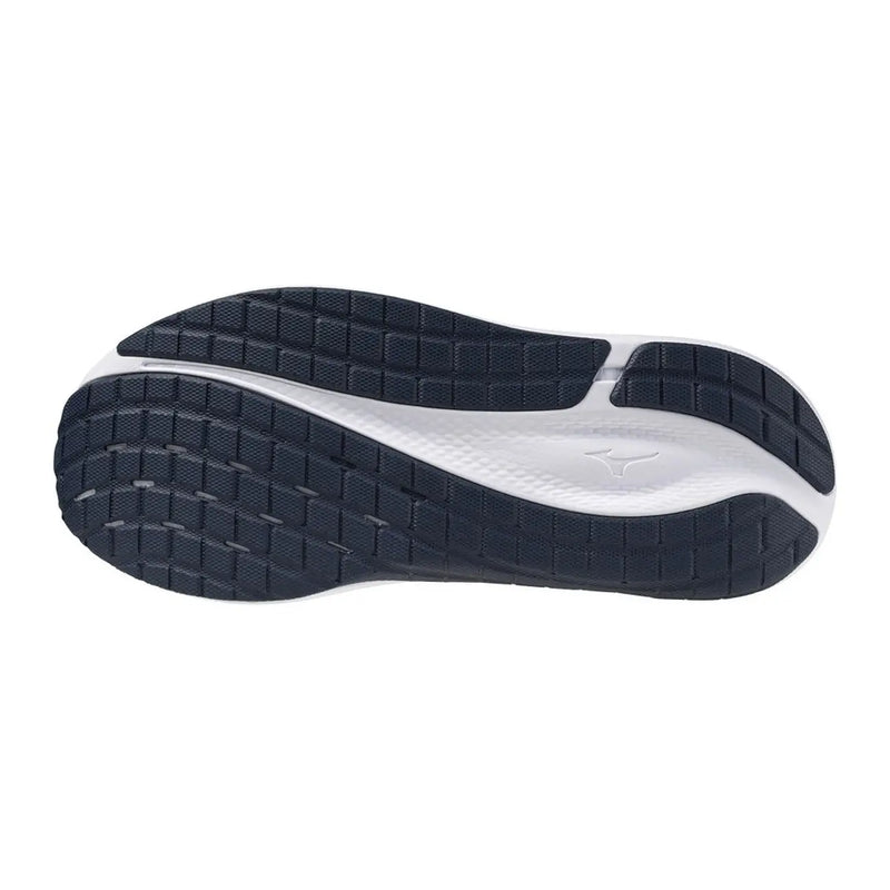 Baskets Mizuno pour homme, semelle extérieure noire et blanche avec motif de semelle extérieure en caoutchouc texturé pour chaussures de sport à lacets