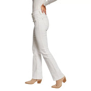 Morgan De Toi white women jeans spring summer with white denim flare jeans straight-leg cut and subtle distressing on pockets