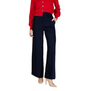 pantalon large bleu marine Morgan De Toi Pantalon pour femme avec poches avant droites en tissu polyester