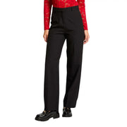 Pantalon noir taille haute à jambes droites de Morgan De Toi Fabriqué en polyester et élasthanne avec une coupe ajustée
