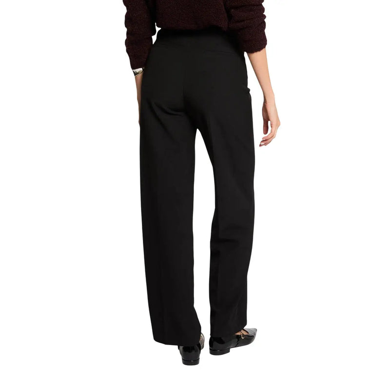 Morgan de toi Pantalon noir pour femme en polyester et élasthanne, coupe ajustée et jambes larges.