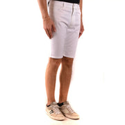 Moschino Short en coton blanc pour homme, cinq poches, fermeture boutonnée, vue de face