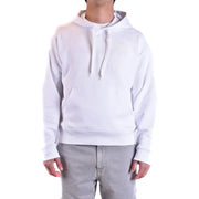 Moschino Sweat à capuche pour homme en coton blanc avec logo brodé discret et cordons de serrage assortis