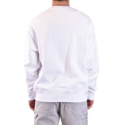 Moschino men sweatshirt white cotton crewneck with soft smooth fabric and clean minimalist design