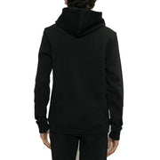 Moschino Sweat-shirt à capuche noir en coton pour homme, avec un design uni et des poignets côtelés pour une tenue décontractée.
