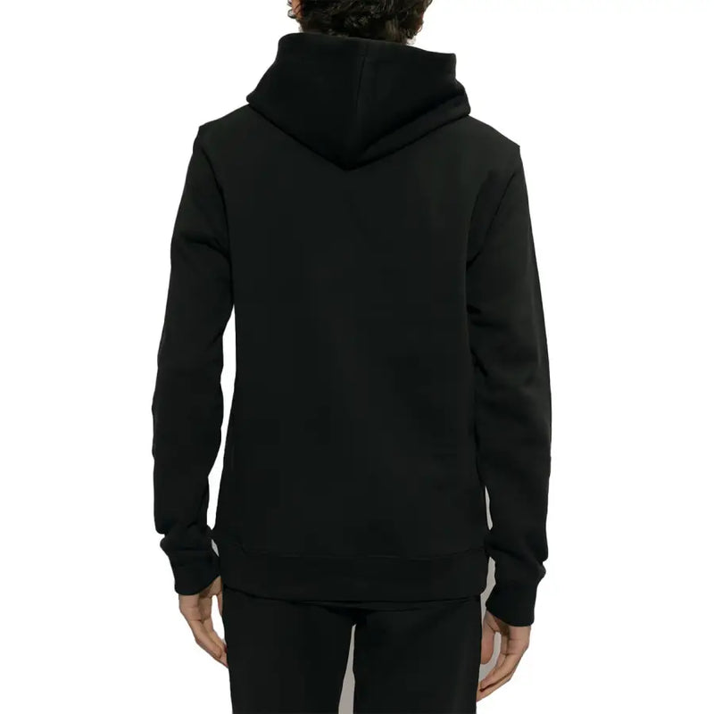 Moschino Sweat-shirt à capuche noir en coton pour homme, avec un design uni et des poignets côtelés pour une tenue décontractée.