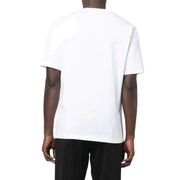 Moschino White Cotton Print Short Sleeve Crew Neck T-Shirt displayed on a mannequin