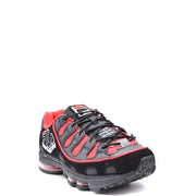Baskets pour homme Msgm en cuir noir et nylon, ornées de motifs noirs et rouges fila Baskets m6m avec semelle épaisse à coussin d'air