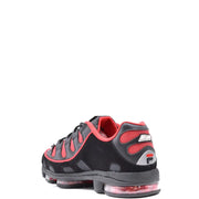 Baskets pour hommes Msgm en cuir noir et nylon avec unités d'amorti Air translucides et coloris noir et rouge fila conçu pour une utilisation automne-hiver