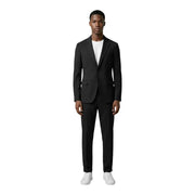 Veste de costume noire cintrée à la coupe moderne et élégante et à la texture subtile de mulish costume léopard bleu en coton mélangé pour homme
