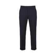 Pantalon en laine bleu marine foncé, coupe ajustée et ourlets roulés, de mulish costume léopard bleu en coton mélangé pour homme