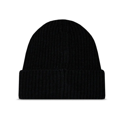 Napapijri Bonnet côtelé noir pour homme avec revers, vue de face