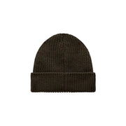 Napapijri Bonnet en maille côtelée pour homme, vert olive foncé, avec revers, vue de face