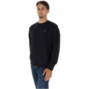 Napapijri Sweat-shirt homme en coton noir à manches longues et col rond, avec petit logo brodé sur la poitrine gauche.