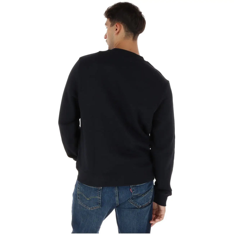 Napapijri Sweat-shirt noir en coton pour homme, à manches longues et col rond, idéal pour une tenue décontractée.