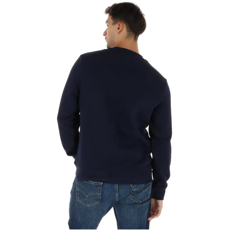 Napapijri Sweat-shirt homme en coton bleu marine, col rond, idéal pour une tenue décontractée.