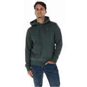 Sweat à capuche en coton vert foncé pour homme par Napapijri avec un petit logo brodé sur la poitrine