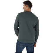 Napapijri Sweat-shirt homme en coton vert, col rond, bord-côtes vert foncé, poignets et ourlet côtelés.