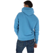 Napapijri Sweat à capuche pour homme, bleu clair, en coton, avec capuche unie et poignets et ourlet côtelés.