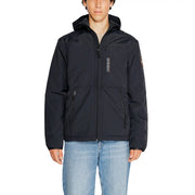 Noir napapijri Veste homme classique longue et unie avec capuche, poches zippées et écusson logo de la marque sur la manche.